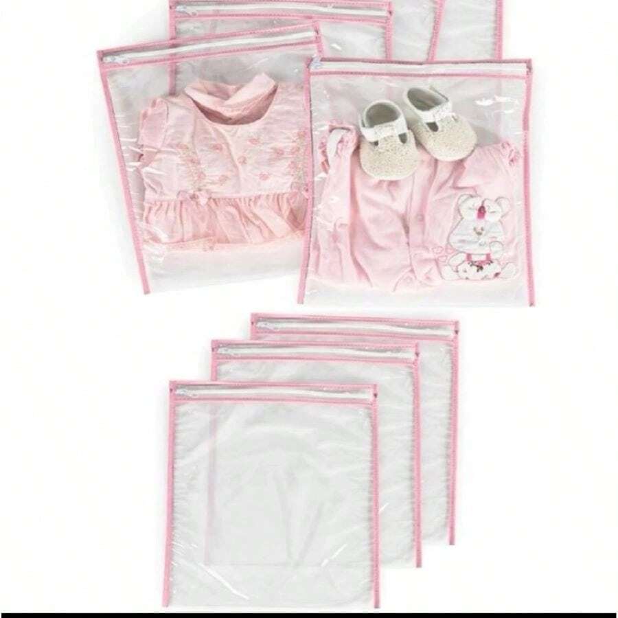 Kit Of 8 Multipurpose Maternity Bags Travel Bag Organizer With Zipper Toiletry Bag - 淺粉色 - 查看 1