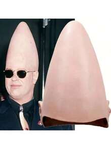 1 件外星人锥形头乳胶面具 - 裸色、光滑、尖头骷髅帽，适用于角色扮演、万圣节和派对道具、配饰 | 俏皮设计 | 耐用乳胶，万圣节服装配饰 - 彩色 - 查看 1