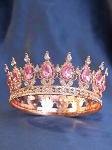 1 Stück Damen Stirnband mit Strass-Krone Dekor, luxuriöse Kopfbedeckung mit königlicher Krone, eleganter Braut-Haarschmuck für Veranstaltungen, Partys und Festlooks