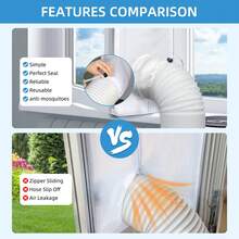 1 Piece Of Window Sealing Cloth(New Upgrade Adds Cuffs, Better Sealing), Portable Air Conditioner And Dryer Cloth Accessories, One Or Two Pipes Universal Window Sealing Strip, (There Are Three Specifications To Choose From 3 Meters, 4 Meters, 5 Meters) Suitable For Each Mobile Air Conditioning Device,Add 5.6m And 6m. - Multicolor - View 7