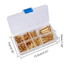 MAGICALCUTDIE 1box Iron Slide On End Clasp Tubes Slider End Caps Golden 13.5x7x3cm 3mm Inner Diameter 200pcs/Box - 金色 - 查看 8