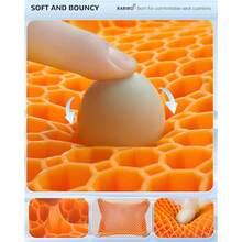 Enlarged 19.7" Gel Seat Cushion, Egg Gel Chair Pads For Wheelchair Pressure Coccyx Sciatica Pain Relief, Cooling Desk Seat Cushion For Kayak, Car, Office Chair Long Sitting[Black]-657741 - 橙色169145275英寸 - 查看 8