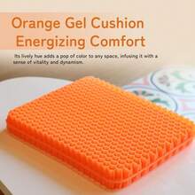 19.7" Gel Seat Cushion, Super Large & Thick Office Chair Cushion For Long Sitting - Back Hip Tailbone Pain Relief Cushion, Egg Seat Cushion Desk Chair Pads For Cars Wheelchair - Fits Up To 350 Lbs-222684 - 橘色XLTHICKEST24 - 查看 4