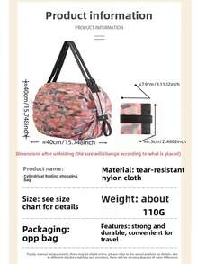 Bolsa de armazenamento dobrável multicolorida, sacola de compras de supermercado, bolsa de compras transversal da moda de grande capacidade