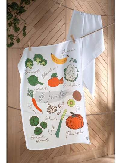 Set Of 2 Floursack Kitchen Towels – 100% Cotton – 50x70 Cm – Lightweight, Lint-Free, Versatile Kitchen Cloths – MADE IN TURKEY