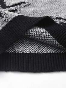 男童街头风格破洞五角星针织套头衫，长袖，适合休闲装，春秋冬