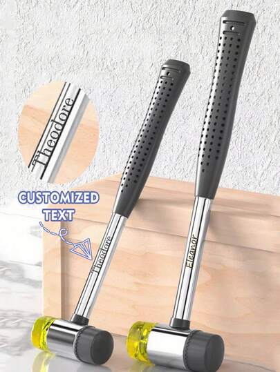 1 pieza Martillo multiusos personalizado con instalación de cabeza doble desmontable, martillo de cabeza redonda de goma para el hogar, con varias especificaciones, martillo de cabeza de goma, martillo de desarmado suave de doble cara, martillo de cabeza de goma suave de doble cara, herramienta de martillo de goma multiusos, cabeza de martillo desmontable de dos colores, multiusos, elástico, ligero y duradero, con mango antideslizante, adecuado para joyería, artesanía, carpintería, instalación de pisos