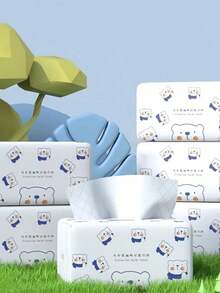 5-lagiges weiches Toilettenpapier - sanftes beiges Papier mit niedlichem Cartoon-Bären-Design, geeignet für Zuhause, Hotel, Reise und Auto, kernlos, ideal für die Reise. Taschentücher, Servietten, Haushaltspapier, saugfähiges Toilettenpapier