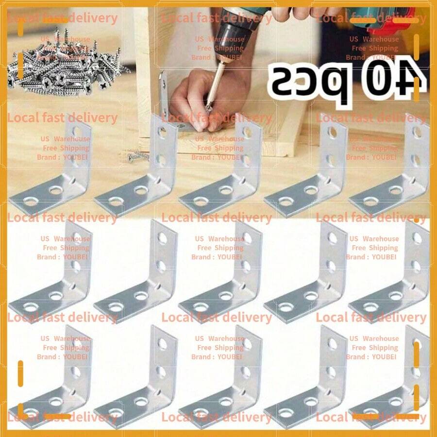 Local Devery-YOUBEI-40pcs Heavy-Duty Stainless Steel L-Shaped Corner ...