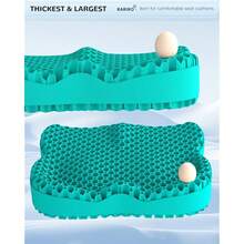 Enlarged 19.7" Gel Seat Cushion, Egg Gel Chair Pads For Wheelchair Pressure Coccyx Sciatica Pain Relief, Cooling Desk Seat Cushion For Kayak, Car, Office Chair Long Sitting[Black]-657741 - 綠色19716135英寸 - 查看 5