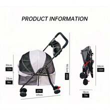 Ultra-Light Foldable Pet Stroller For Cats/Dogs (3.7kg) - Breathable Mesh, Detachable Basket & 4 Wheels | Ideal For Senior Pets & Small Breedsdog Stroller Cat Stroller Pet Stroller Dog Strollers For Dogs