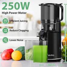 ✨Cold Press Juicer | 5.3" XL Chute Whole Fruits No-Cut | Self-Feeding Tech | 1.7L Large Capacity | High Juice Yield & Easy Clean | Black Luxury For Healthy Morning Drinks​​ - US A Type Plug(110-127V) - View 3