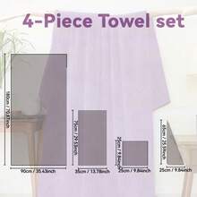 8 Piece Bath Towel Set - Soft And Lightweight - 2 Bath Towel, 2 Hand Towel, 2 Shower Cap And 2 Towel - Absorbent And Quick-Drying Microfiber Towel For Multipurpose Use In The Bathroom, Gym, Sports And Yoga.