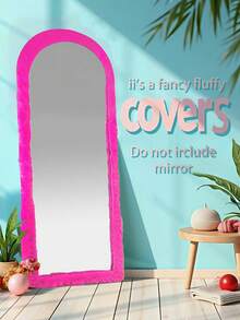 1 Pc Mirror Covers, Plush Floor Mirror Cover, Christmas Decorations, Girl Gift, Suitable For Ultra-Soft Non-Slip Cover Self-Standing Multi-Size Mirror Cover 64"X21" Full-Length Mirror Cover Warm Decoration, Suitable For Living Room Bedroom Cloakroom Full-Length Mirror, TV Cover (Multi-Color) - 彩色 - 查看 1