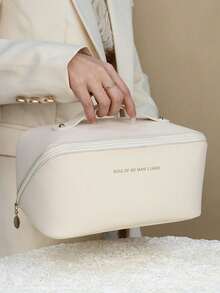 Multifunctional Travel Storage Bag, PU Leather Waterproof Cosmetic Bag, Large Capacity Double-Layer Cosmetic Bag, Cosmetics Organization And Storage, Cosmetics Storage Bag, Skin Care Bag, Large Capacity Toiletries Bag, Travel Home Cosmetic Bag Storage Bag, Cosmetics Storage Bag, Travel Accessories, Bag, Room Decor, Bag, Vanity, Make Up Bag, Organizer, Storage