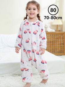 MICHLEY 1pc Baby Cartoon Animal Flannel Cute Sleeping Bag, Long Sleeve Zipper Comfortable Unisex Infant Supplies, Suitable For Living Room, Halloween, Party Wear - Multicolor - View 16