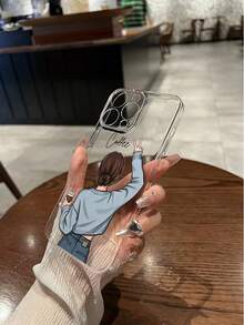 1 件透明彩绘咖啡女孩加厚防摔彩绘手机壳适用于 16/11/16pro/16plus/16promax/16e/15Promax/13/14/12/XS/XR/7G/8P，适用于三星 Galaxy 11/12Pro/12/12X/13Pro/14Pro/15Pro/，适用于 Redmi 10/9/Note9/12c/Note11pro/Note8Pro - 彩色 - 查看 7