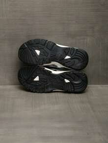 Tênis Preto Atlético com Cadarço para Mulheres, Sola Grossa de Bico Redondo Respirável, Novos Sapatos Casuais de Outono para Uso Externo, Sola Macia, Caminhada, Moda, Uso Diário