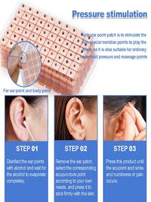 481pcs Natural Ear Acupuncture Stickers, Massage And Pressure Stickers, Self-Adhesive Ear Acupuncture Stickers, Durable Material, For Relaxation And Acupuncture Point Massage