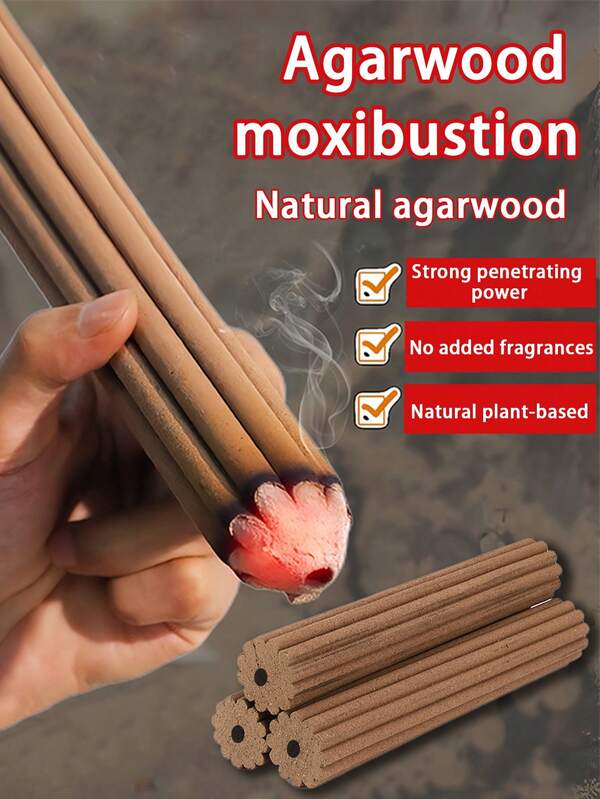 1pc Handmade Agarwood Moxibustion, Agarwood Moxibustion, Fresh Fragrance, No Dust, Health Care, Physical Therapy, Hanging Agarwood Moxibustion, Chinese Medicine, Moxa Sticks, Whole Body Conditioning