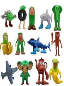 1/8/16/24 件 TungTungTungSahur 意大利互联网病毒脑腐生物模型雕像 TraalaleroTralala BombardiroCrocodilo，桌面装饰/恶作剧收藏家套装（有趣的小雕像） - 彩色 - 查看 7