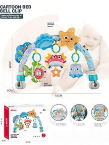 New Baby Press & Rotate Jumping Ball Toy - Cartoon Insect Rotating Educational Learning Toy, Suitable For 0-3 Years Old, Promotes Sensory Development - Multicolor - View 6