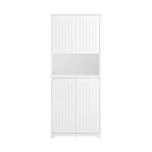 SoBuy Bathroom Tall Cabinet Cupboard Bathroom Storage Cabinet With 2 Laundry Baskets White W70 X D37 X H170cm BZR150-W Home Bathroom Decor Bathroom Organizer Summer Bathroom Accessories - trắng - Xem 4