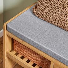 SoBuy FSR75-N, Bamboo 2 Tiers Shoe Rack Shoe Bench With Seat Cushion, Hallway Shoe Storage Bench Organizer With Drawer