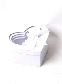 1 a 4 piezas Caja de regalo con forma de corazón y lazo, caja transparente de PVC para flores de jabón con forma de corazón, caja de regalo con tapa, cinta y caja transparente, adecuada para el Día del Padre, Día de la Madre, Navidad, San Valentín, cumpleaños, parejas, etc.