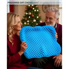 Enlarged 19.7" Gel Seat Cushion, Egg Gel Chair Pads For Wheelchair Pressure Coccyx Sciatica Pain Relief, Cooling Desk Seat Cushion For Kayak, Car, Office Chair Long Sitting[Black]-657741 - 藍色169145275英寸 - 查看 10