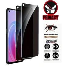 2 Pieces OPPO, Vivo, Realme Edgeless Anti-Peeping Tempered Glass Film This Product Is Compatible With A Variety Of Phone Models, Including OPPO A92/OPPO A96/OPPO A98, Realme GT 5G, Realme C63, Vivo S1 Pro, And Vivo Y38. It Is Designed As A Privacy Film For Mobile Phones, Offering Black Edge Protection And Anti-Peeking Functionality. Screen Protection Essentials, Applicable To Daily Shield, Office, Home Privacy Screen Protector Phone Screen Protector Phone Accessories Waterproof Shockproof Anti-Fall Anti-Fall Scratch Resistant Anti-Fingerprint Full Cover - Black-white Privacy Film - View 2