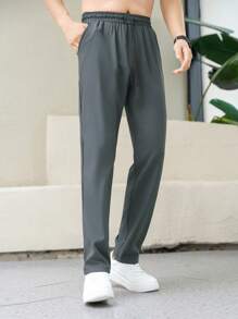 Boyfriend Style Men's Casual Sport Pants, Lightweight, Breathable, Drawstring Waist Pants, Summer