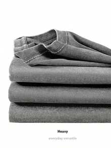 Y2K, Cool,UFO,Outdoor Sport,Modern Streets,Fashionable Pure Cotton Vintage Washed Men's T-Shirt, A Surprise Gift For Family And Friends, With Drooping Shoulder Sleeves And Round Neck,High-Quality Batik Cotton Retro Fashion Brand T-Shirt,A Certain Thickness Suitable For Summer T-Shirts, Holiday Gifts. - 灰色 - 查看 4