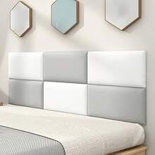1PC 40x20cm Nordic Style Headboard Bedroom Head Board Stickers Room Anti-Collision Wall Panels Home Decoration,DIY Colour Matching, Easy To Peel And Stick, Removable, Suitable For TV Background, Living Room Bedroom Office Old Wall Decoration - Bedside And Tatami Soft Edge Protector - Multicolor - View 2