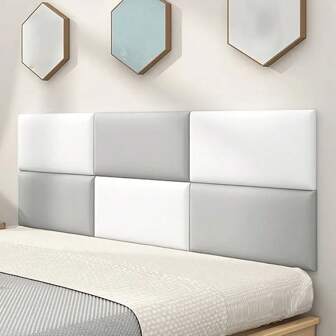 1PC 40x20cm Nordic Style Headboard Bedroom Head Board Stickers Room Anti-Collision Wall Panels Home Decoration,DIY Colour Matching, Easy To Peel And Stick, Removable, Suitable For TV Background, Living Room Bedroom Office Old Wall Decoration - Bedside And Tatami Soft Edge Protector