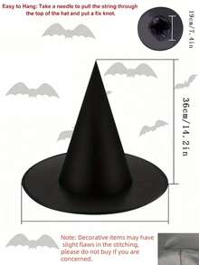 2/4/8 piezas - Sombrero de bruja negro de Halloween, Sombrero de bruja flotante, Sombrero de bruja colgante, Set de sombrero de bruja negra - Sombrero de bruja puntiagudo de poliéster, Sombrero de mago negro, Sombrero de bruja colgante engrosado, Sombrero de bruja suelto, Sombrero de mago negro, Accesorios para espectáculos de magia y fotografía - Multicolor - Ver 13