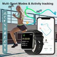 2025 新款时尚女士智能手表，1.83 英寸（4.6 厘米）显示屏，具有无线通话、消息推送、NFC 访问、天气、远程摄影、自定义表盘、音乐控制男士智能手表、多种锻炼模式、心率/血压/睡眠健康监测，兼容 Android 和 iOS，情人节礼物。 - 金網鋼 - 查看 6