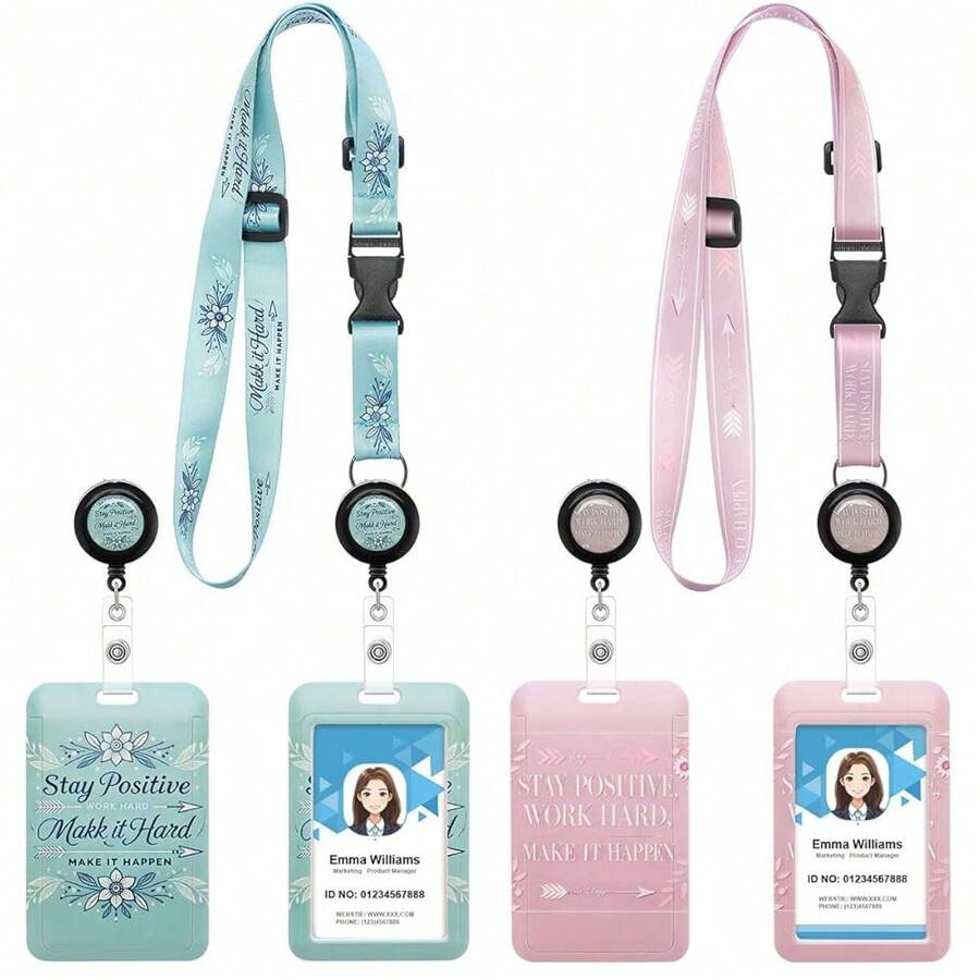 2 Pack Art Sunflower Lanyards For ID Badges,Adjustable Lanyard With Retractable Badge Reel And ID Badge Holder For Ship Card Holder & Cruise Essentials,Funny Work Badge For Men And Women-692488