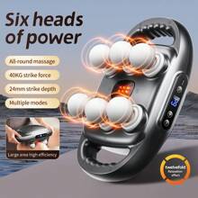 6-kops massagepistool voor diepe weefselmassage met 9 niveaus en 9 standen, professioneel draagbaar massagepistool, elektrisch massageapparaat voor benen, armen, taille, rug en billen - verlichting van spierpijn in het hele lichaam, ideaal cadeau voor vrouwen, mannen, moeders en vaders
