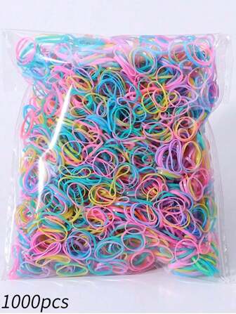 1000 pezzi/200 pezzi Fascia elastica e versatile, di dimensioni compatte, fascia elastica, accessorio per capelli da principessa per code di cavallo, adatto per legare i capelli quotidianamente, intrecciare, adatto per tutti gli stili di capelli, code di cavallo, trecce divertenti, acconciature semplici, pendolarismo quotidiano, sport e fitness, appuntamenti e shopping, Natale, Ognissanti