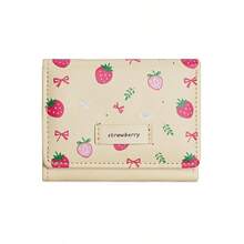 Awww So Sweet! Minimalist Ins Style Cute Sweet Short Strawberry Pink Wallet Coin Purse & Card Holder For Women Wallet Mini Wallet Purse Wallet Small Wallet Cute Wallet Wallet - Multicolor - View 13