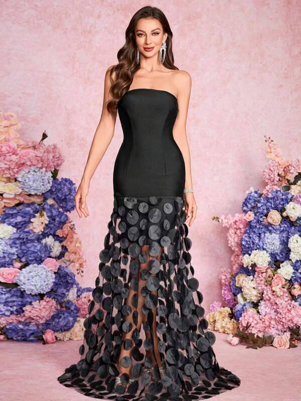 Sheath Lace Sheer Embroidered Long Prom Dresses Dresses