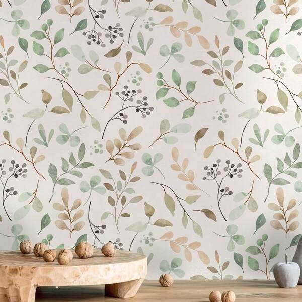 1 Roll Boho Textured Leaves Wallpaper Peel And Stick, Removable Wall Stickers, Beautiful Light Background Murals Suitable For Room Living Room Hallway Decoration Home Decor Wall Art Wall Decor Self-Adhesive Wall Paper Room Decor Kitchen Bedroom Living Room Decor