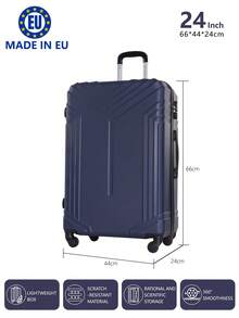Wyprodukowano w Europie, bagaż niezbędny do akademika szkolnego, bagaż niezbędny do akademika uniwersyteckiego, bagaż szkolny, bagaż podróżny, wytrzymały, niezbędny bagaż podręczny na wakacje, walizki podróżne, zestawy walizek na kółkach, bagaż kabinowy, bagaż rejestrowany, bagaż na cztery koła, twarda walizka na kółkach, materiał ABS, - Niebieski - Zobacz 13
