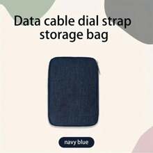 1pc Nylon Watch Band Storage Box, Can Store Watch Bands, Cables, Travel Organizer Pouch, Smartwatch Straps, Multi-Functional Watch Organizer Box, Compatible With Apple Watch Bands, Earphones, Cables, Chargers, Jewelry, Cosmetics And Other Accessories - Navy Blue - View 7