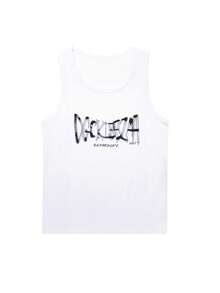 白色美式寬肩運動坦克背心上衣時尚吊帶 - 白色 - 查看 4