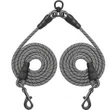 Detachable 2-In-1 Dog Leash With Reflective Safety Strap, Padded Handle - Heavy Duty Nylon Dog Leash For Medium & Large Dogs, Training, Walking, Outdoor Use (Small/Medium/Large)