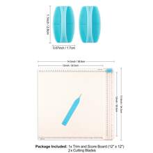 12x12 英寸多用途装饰和记分板；裁纸器，用于 DIY 卡片制作和工艺品制作，多用途装饰和记分板，裁纸器，替换刀片，裁纸器切割/记分刀片 - 彩色 - 查看 12