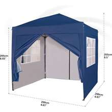 MCC Direct Pop-Up Gazebo 2m X 2m With Sides Silver Protective Layer Waterproof Marquee Canopy WS - Blue - View 8