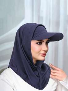 女士户外带帽檐头巾，阿拉伯纯色经典休闲百搭棒球帽，适合夏季和秋季，防紫外线睡眠帽 - 彩色 - 查看 18